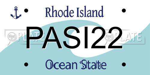 PASI22 Rhode Island License Plate