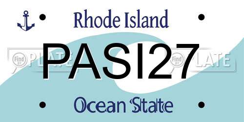 PASI27 Rhode Island License Plate