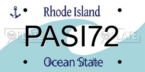 PASI72 Rhode Island License Plate