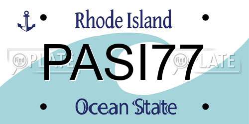 PASI77 Rhode Island License Plate
