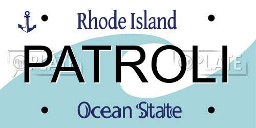 PATROLI Rhode Island License Plate