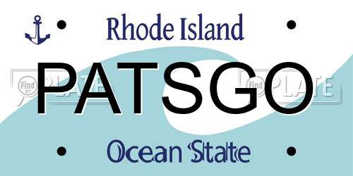 PATSGO Rhode Island License Plate