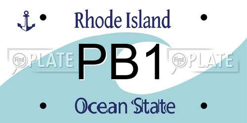 PB1 Rhode Island License Plate