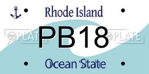 PB18 Rhode Island License Plate