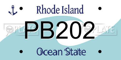 PB202 Rhode Island License Plate