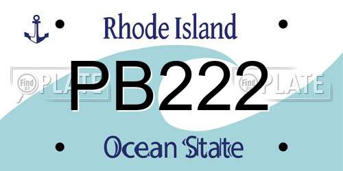 PB222 Rhode Island License Plate