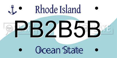 PB2B5B Rhode Island License Plate