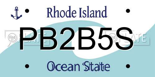 PB2B5S Rhode Island License Plate