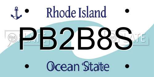 PB2B8S Rhode Island License Plate