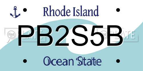 PB2S5B Rhode Island License Plate