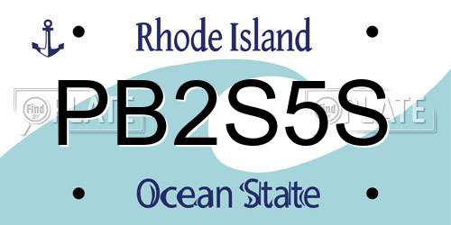 PB2S5S Rhode Island License Plate