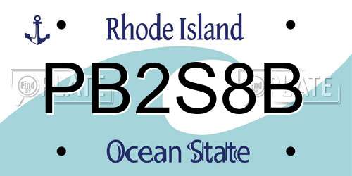 PB2S8B Rhode Island License Plate