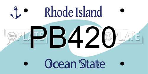 PB420 Rhode Island License Plate