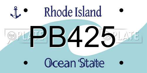 PB425 Rhode Island License Plate