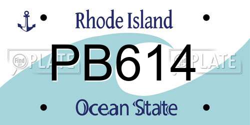 PB614 Rhode Island License Plate