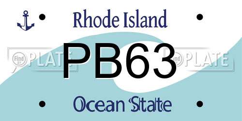 PB63 Rhode Island License Plate