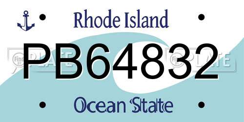 PB64832 Rhode Island License Plate
