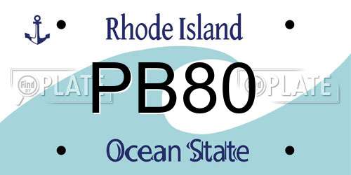 PB80 Rhode Island License Plate
