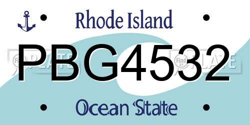 PBG4532 Rhode Island License Plate