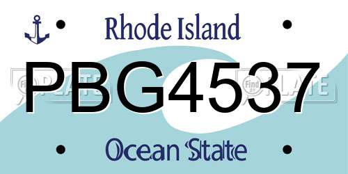 PBG4537 Rhode Island License Plate