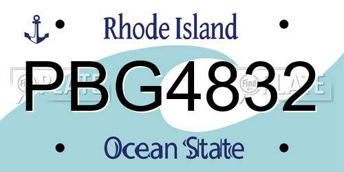 PBG4832 Rhode Island License Plate