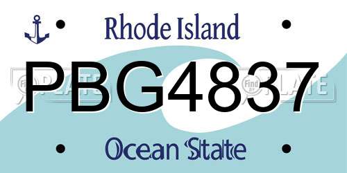 PBG4837 Rhode Island License Plate