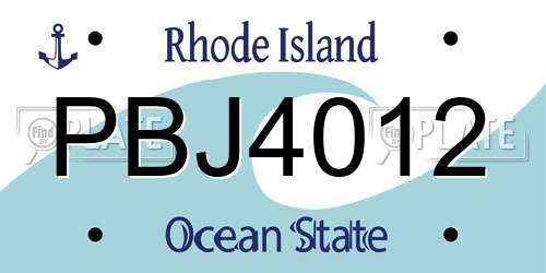 PBJ4012 Rhode Island License Plate