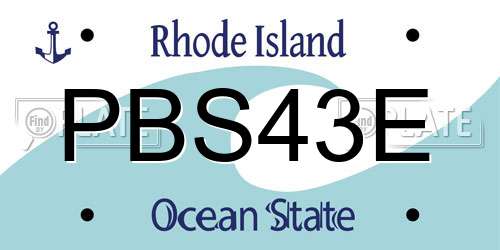 PBS43E Rhode Island License Plate
