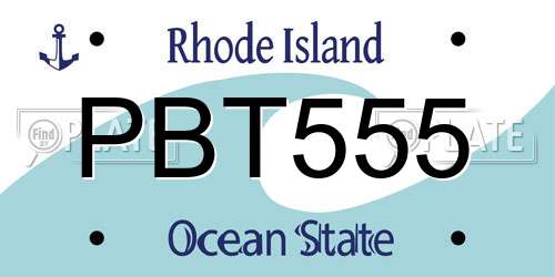 PBT555 Rhode Island License Plate