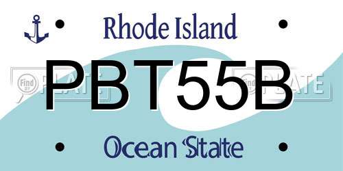 PBT55B Rhode Island License Plate