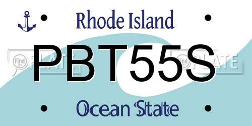 PBT55S Rhode Island License Plate