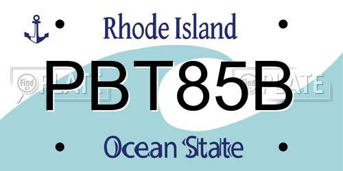PBT85B Rhode Island License Plate
