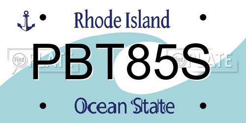 PBT85S Rhode Island License Plate