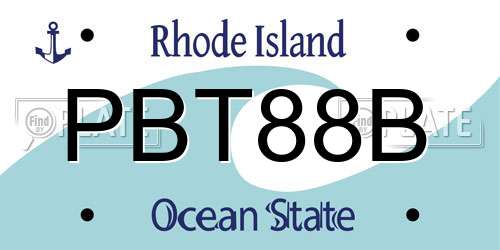 PBT88B Rhode Island License Plate