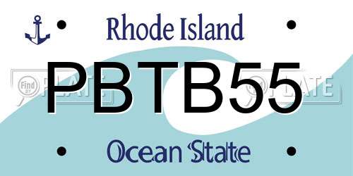 PBTB55 Rhode Island License Plate