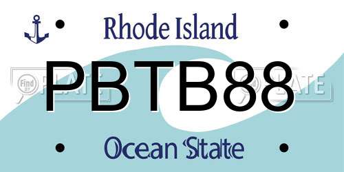 PBTB88 Rhode Island License Plate