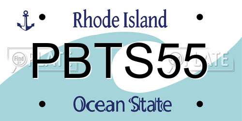 PBTS55 Rhode Island License Plate