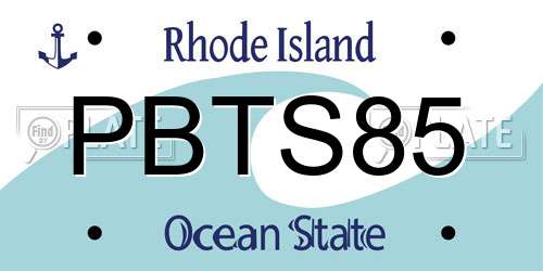 PBTS85 Rhode Island License Plate