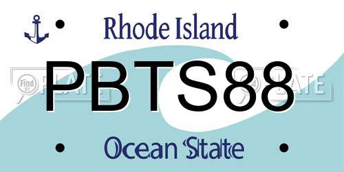 PBTS88 Rhode Island License Plate