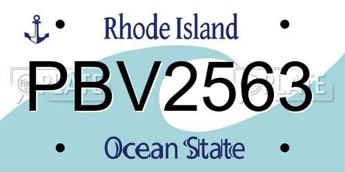 PBV2563 Rhode Island License Plate