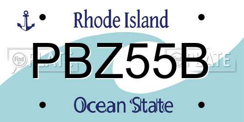 PBZ55B Rhode Island License Plate
