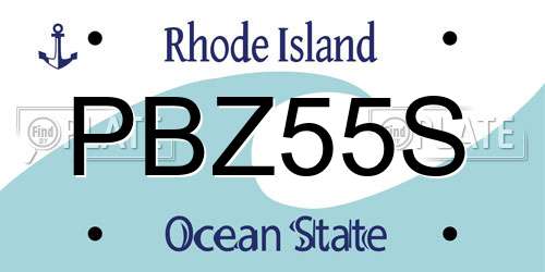 PBZ55S Rhode Island License Plate