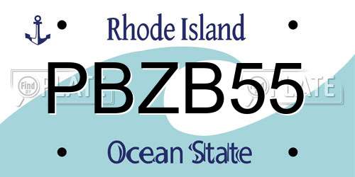 PBZB55 Rhode Island License Plate