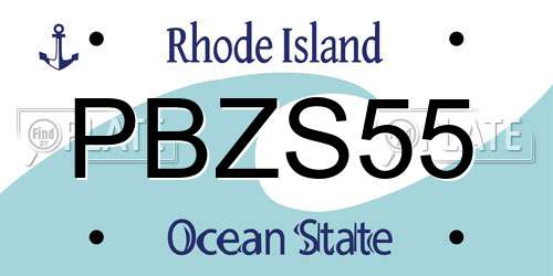 PBZS55 Rhode Island License Plate