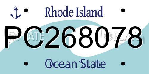 PC268078 Rhode Island License Plate