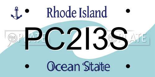 PC2I3S Rhode Island License Plate