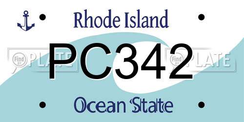 PC342 Rhode Island License Plate