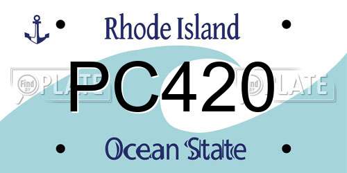PC420 Rhode Island License Plate