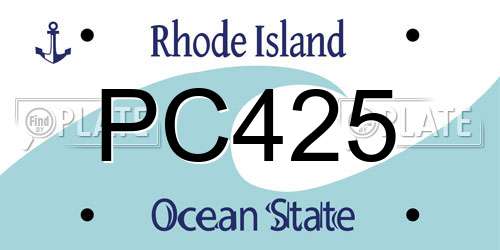 PC425 Rhode Island License Plate