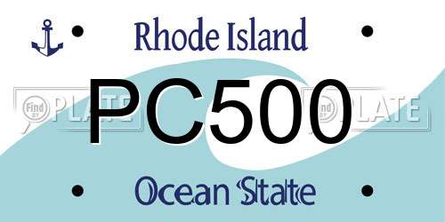 PC500 Rhode Island License Plate